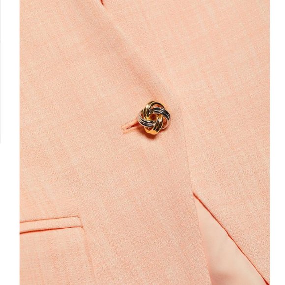 new Derek Lam 10 Crosby Perez Single-Breasted Blazer in Sherbert 252 - Picture 7 of 9